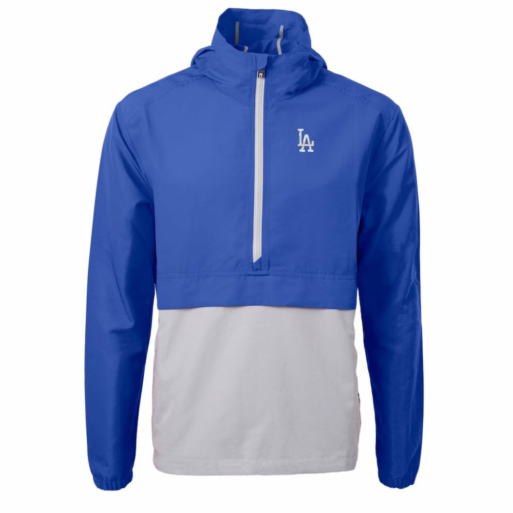 Los Angeles Dodgers Cutter & Buck Charter Eco Recycled Half-Zip Anorak Jacket - Royal/Gray - MLB Lifestyle