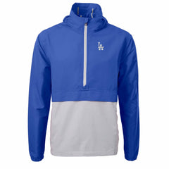 Los Angeles Dodgers Cutter & Buck Charter Eco Recycled Half-Zip Anorak Jacket - Royal/Gray - MLB Lifestyle