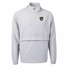 Milwaukee Brewers Cutter & Buck Charter Eco Recycled Half-Zip Anorak Jacket - Gray - MLB Online