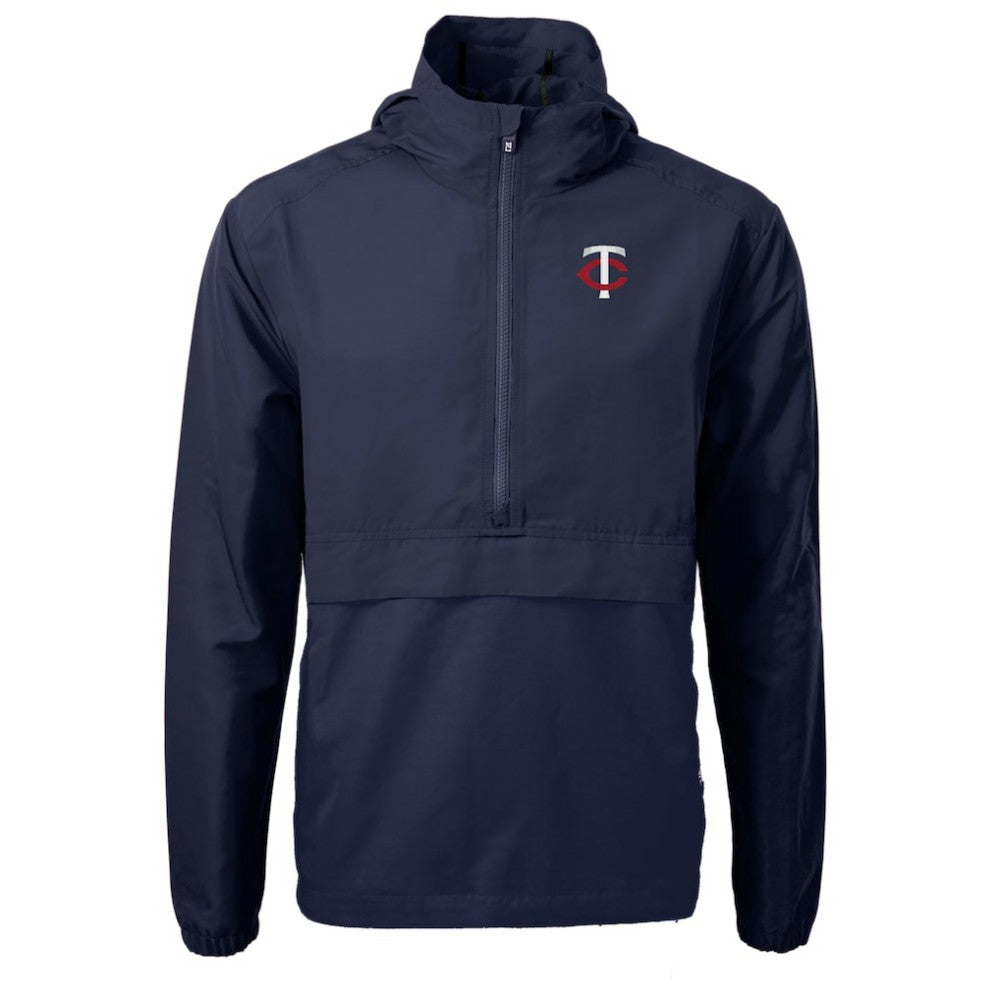 Minnesota Twins Cutter & Buck Charter Eco Recycled Half-Zip Anorak Jacket - Navy - MLB Sale