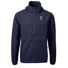 Minnesota Twins Cutter & Buck Charter Eco Recycled Half-Zip Anorak Jacket - Navy - MLB Sale