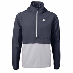 New York Yankees Cutter & Buck Charter Eco Recycled Half-Zip Anorak Jacket - Navy/Gray - MLB Sale