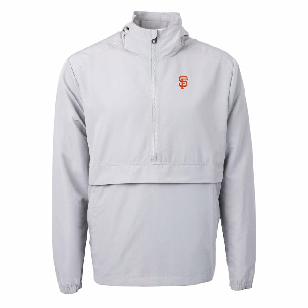 San Francisco Giants Cutter & Buck Charter Eco Recycled Half-Zip Anorak Jacket - Gray - MLB on Sale