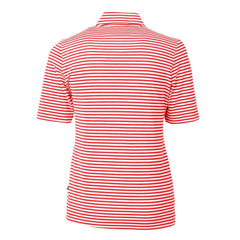 Philadelphia Phillies Cutter & Buck Women's Virtue Eco Pique Stripe Recycled Quarter-Zip Pullover Top - Red - MLB Lifestyle