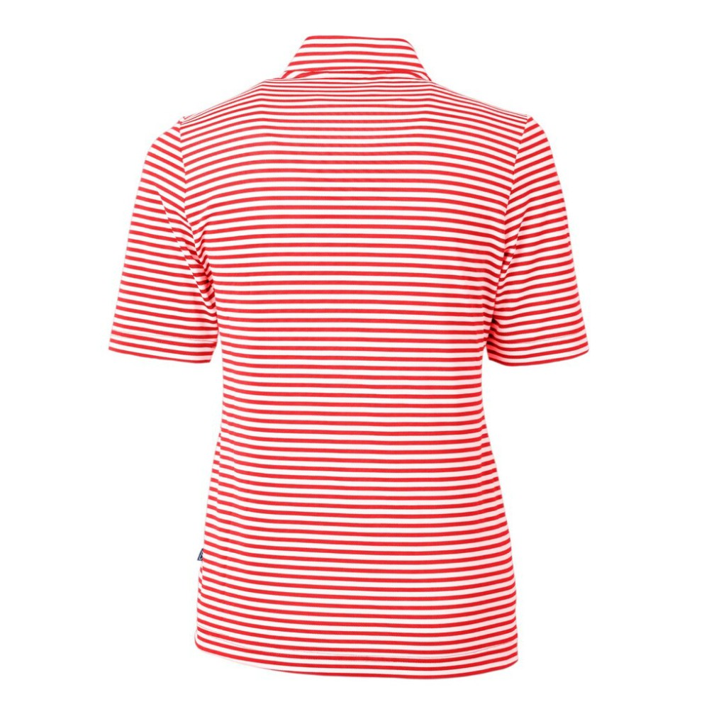 Washington Nationals Cutter & Buck Women's Virtue Eco Pique Stripe Recycled Quarter-Zip Pullover Top - Red - MLB on Sale