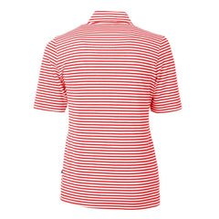 Washington Nationals Cutter & Buck Women's Virtue Eco Pique Stripe Recycled Quarter-Zip Pullover Top - Red - MLB on Sale