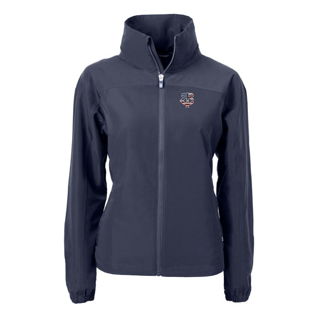 Minnesota Twins Cutter & Buck Women's Charter Eco Recycled Full-Zip Jacket - Navy - MLB Online