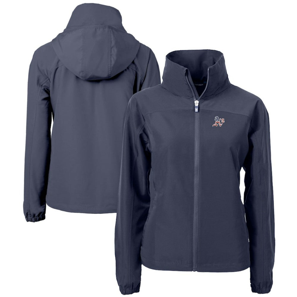 Athletics Cutter & Buck Women's Charter Eco Recycled Full-Zip Jacket - Navy - MLB Discount