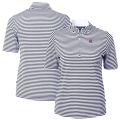 Chicago Cubs Cutter & Buck Women's Virtue Eco Pique Stripe Top - Navy - MLB on Sale