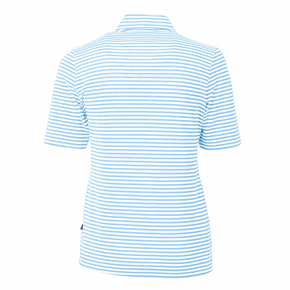 Kansas City Royals Cutter & Buck Women's Virtue Eco Pique Stripe Top - Powder Blue - MLB on Sale