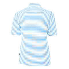 Kansas City Royals Cutter & Buck Women's Virtue Eco Pique Stripe Top - Powder Blue - MLB on Sale