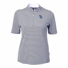Tampa Bay Rays Cutter & Buck Women's Virtue Eco Pique Stripe Top - Navy - MLB Online