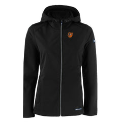 Baltimore Orioles Cutter & Buck Women's Evoke Eco Softshell Recycled Full-Zip Jacket - Black - MLB Discount