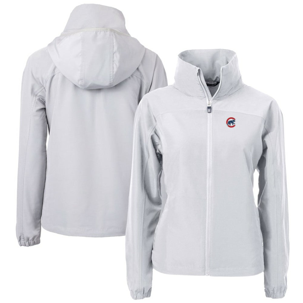 Chicago Cubs Cutter & Buck Women's Charter Eco Recycled Full-Zip Jacket - Gray - MLB Lifestyle