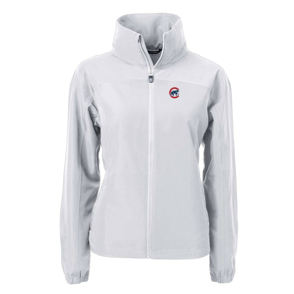 Chicago Cubs Cutter & Buck Women's Charter Eco Recycled Full-Zip Jacket - Gray - MLB Lifestyle