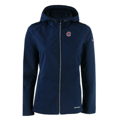 Chicago Cubs Cutter & Buck Women's Evoke Eco Softshell Recycled Full-Zip Jacket - Navy - MLB Sale