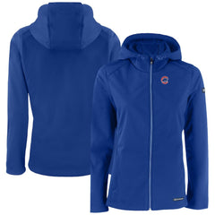 Chicago Cubs Cutter & Buck Women's Evoke Eco Softshell Recycled Full-Zip Jacket - Royal - MLB Discount