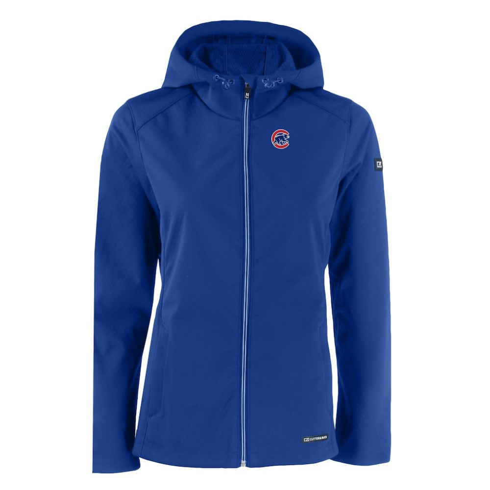 Chicago Cubs Cutter & Buck Women's Evoke Eco Softshell Recycled Full-Zip Jacket - Royal - MLB Discount