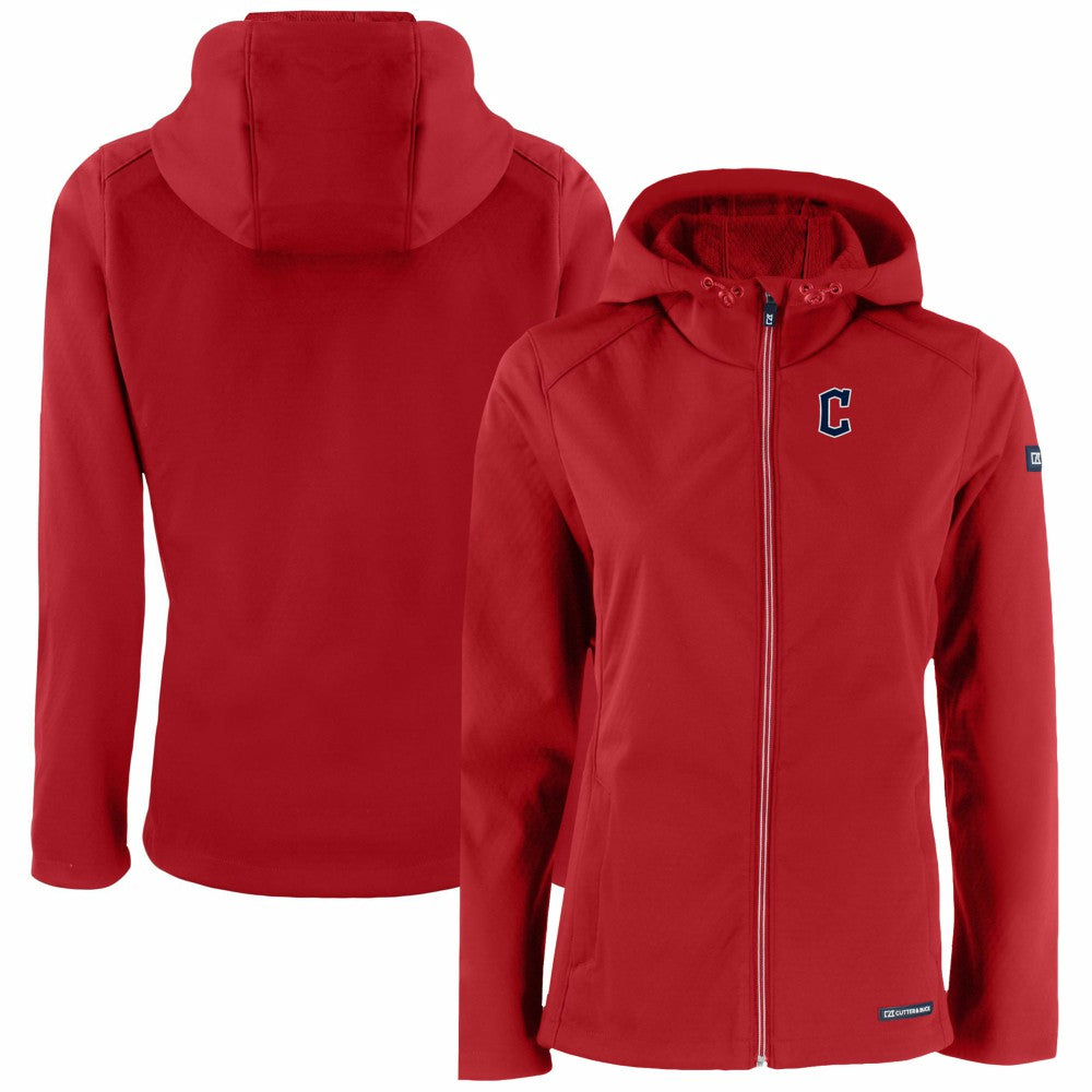 Cleveland Guardians Cutter & Buck Women's Evoke Eco Softshell Recycled Full-Zip Jacket - Red - MLB Online