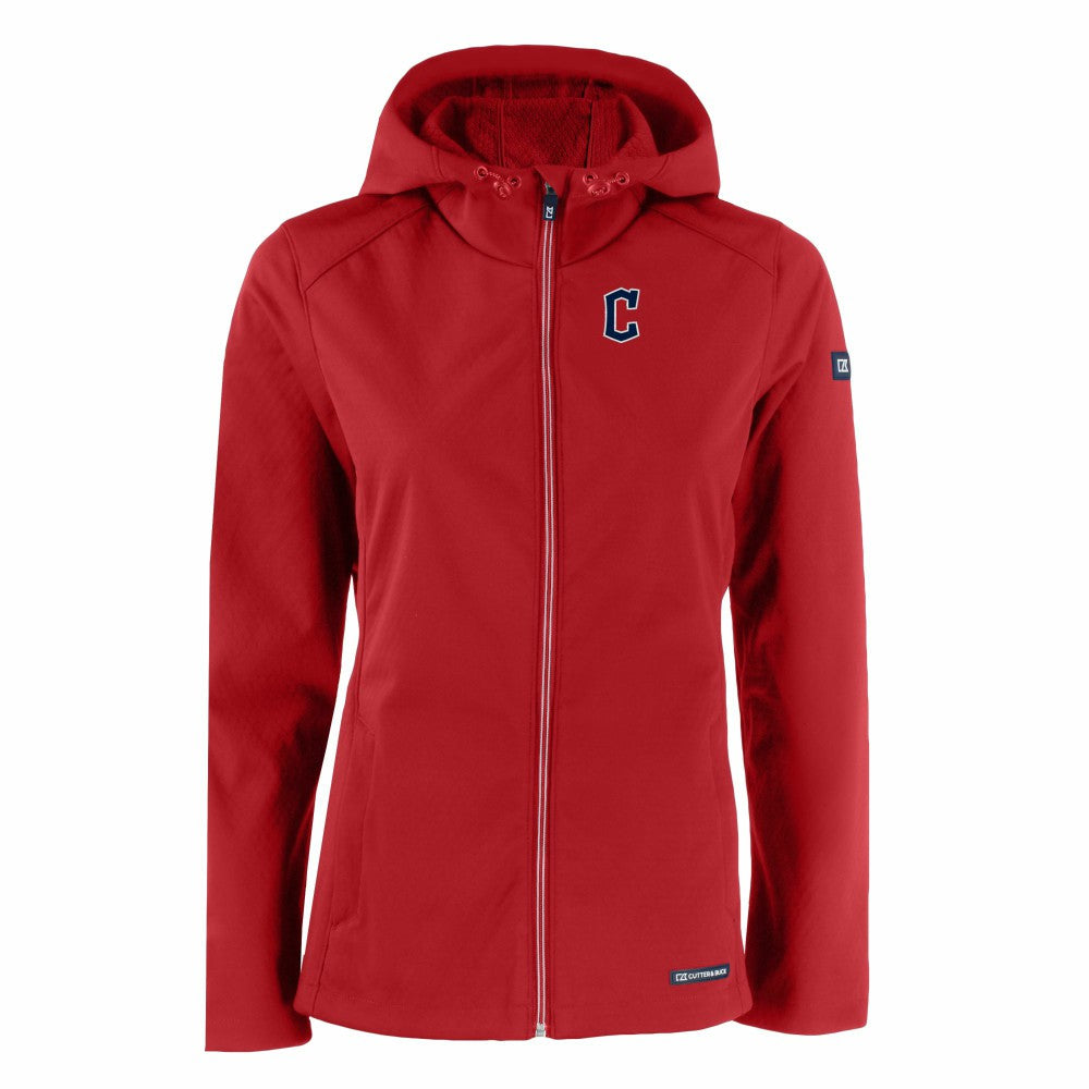 Cleveland Guardians Cutter & Buck Women's Evoke Eco Softshell Recycled Full-Zip Jacket - Red - MLB Online