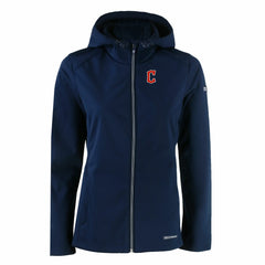 Cleveland Guardians Cutter & Buck Women's Evoke Eco Softshell Recycled Full-Zip Jacket - Navy - MLB Sale