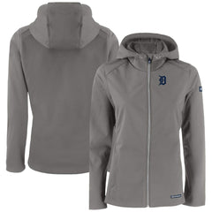 Detroit Tigers Cutter & Buck Women's Evoke Eco Softshell Recycled Full-Zip Jacket - Gray - MLB Sale
