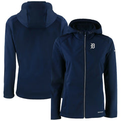 Detroit Tigers Cutter & Buck Women's Evoke Eco Softshell Recycled Full-Zip Jacket - Navy - MLB on Sale