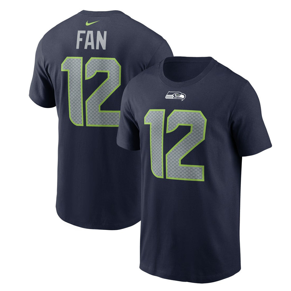Nike 12s Seattle Seahawks Name & Number T-Shirt College Navy