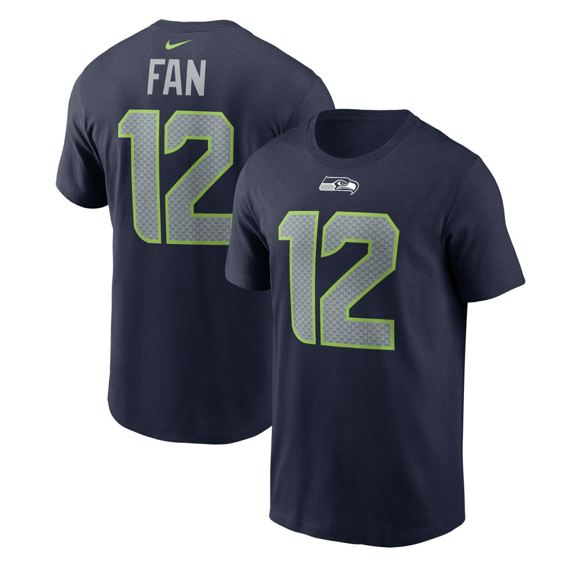 Nike 12s Seattle Seahawks Name & Number T-Shirt College Navy