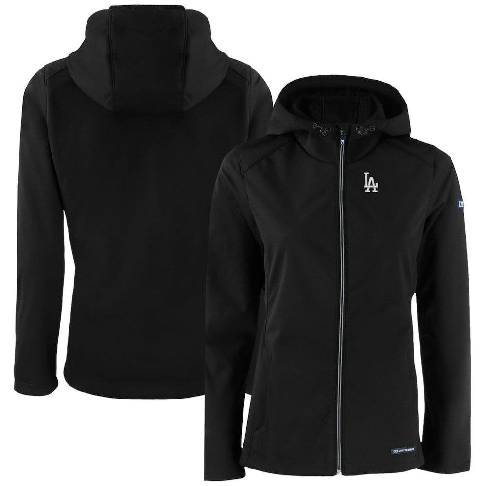 Los Angeles Dodgers Cutter & Buck Women's Evoke Eco Softshell Recycled Full-Zip Jacket - Black - MLB Discount
