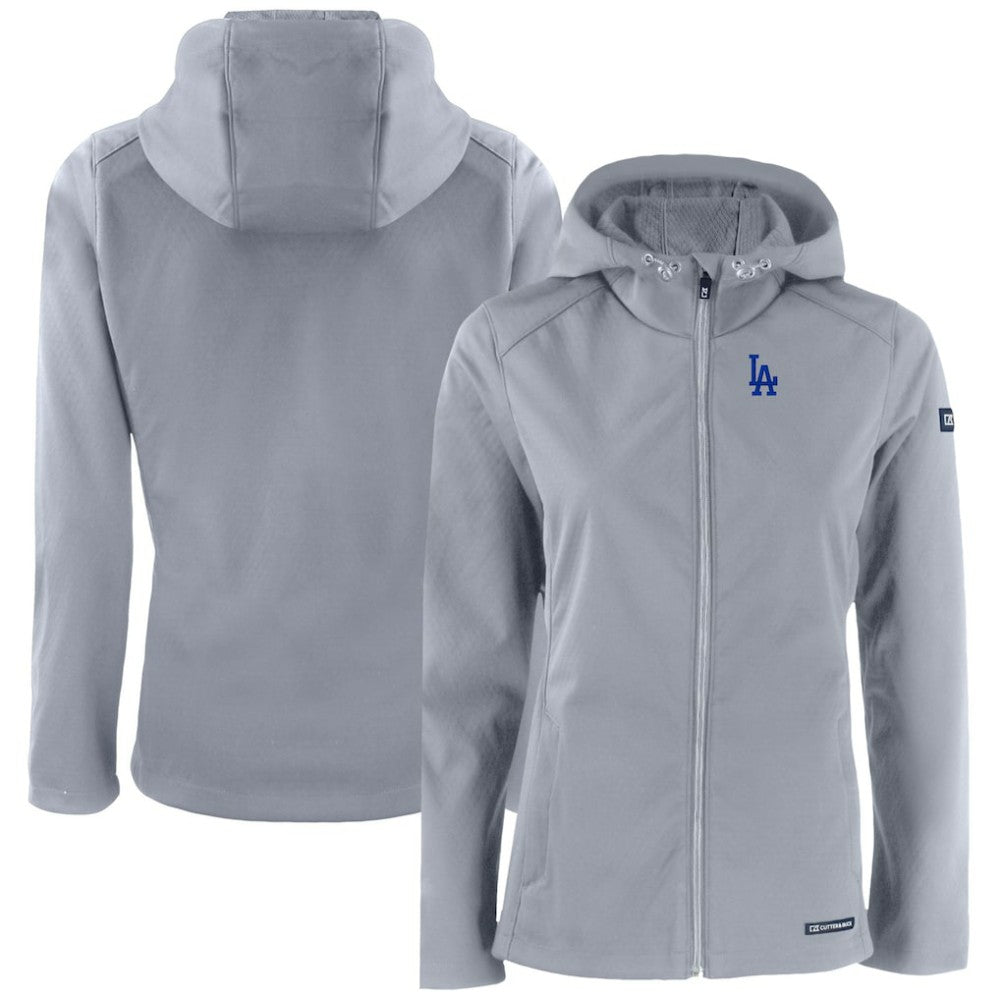 Los Angeles Dodgers Cutter & Buck Women's Evoke Eco Softshell Recycled Full-Zip Jacket - Gray - MLB on Sale