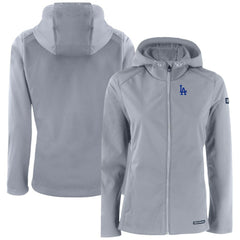 Los Angeles Dodgers Cutter & Buck Women's Evoke Eco Softshell Recycled Full-Zip Jacket - Gray - MLB on Sale
