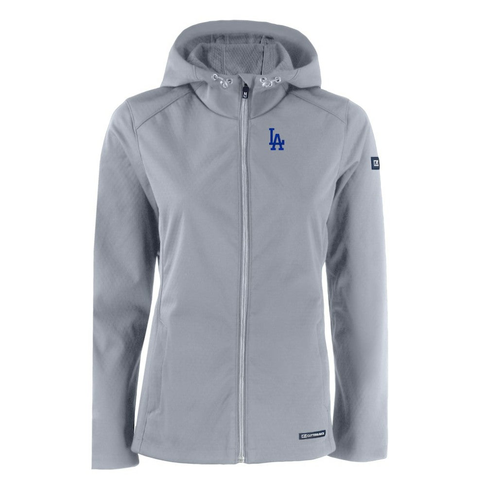 Los Angeles Dodgers Cutter & Buck Women's Evoke Eco Softshell Recycled Full-Zip Jacket - Gray - MLB on Sale