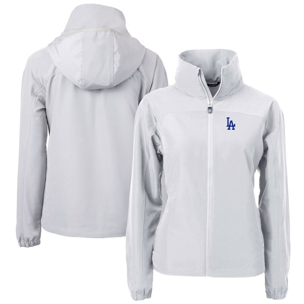 Los Angeles Dodgers Cutter & Buck Women's Charter Eco Recycled Full-Zip Jacket - Gray - MLB on Sale