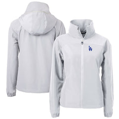 Los Angeles Dodgers Cutter & Buck Women's Charter Eco Recycled Full-Zip Jacket - Gray - MLB on Sale