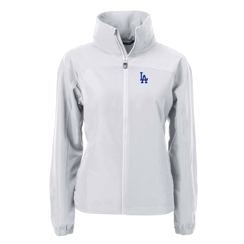 Los Angeles Dodgers Cutter & Buck Women's Charter Eco Recycled Full-Zip Jacket - Gray - MLB on Sale