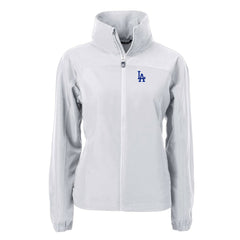 Los Angeles Dodgers Cutter & Buck Women's Charter Eco Recycled Full-Zip Jacket - Gray - MLB on Sale