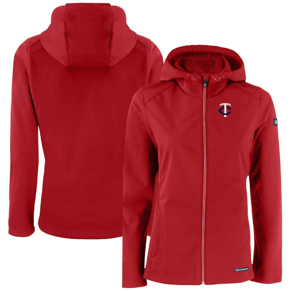 Minnesota Twins Cutter & Buck Women's Evoke Eco Softshell Recycled Full-Zip Jacket - Red - MLB Online