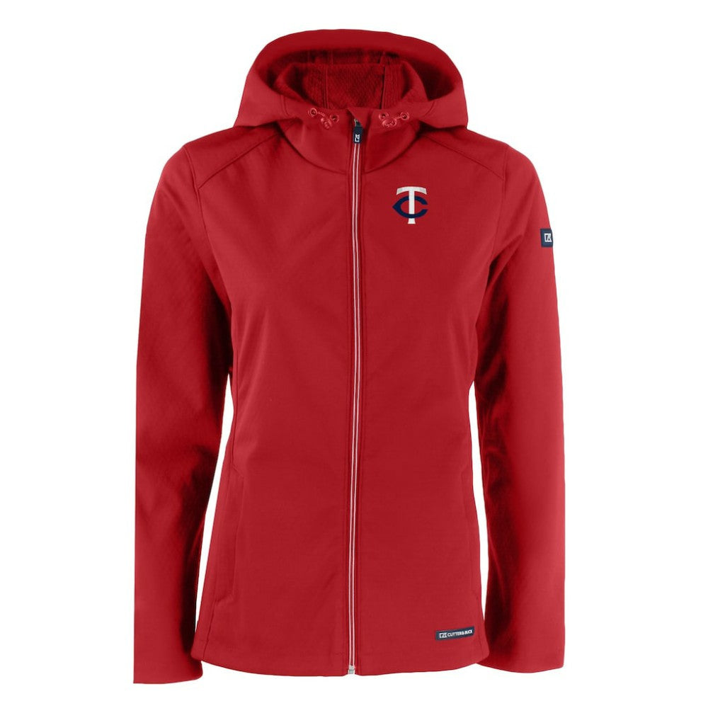 Minnesota Twins Cutter & Buck Women's Evoke Eco Softshell Recycled Full-Zip Jacket - Red - MLB Online