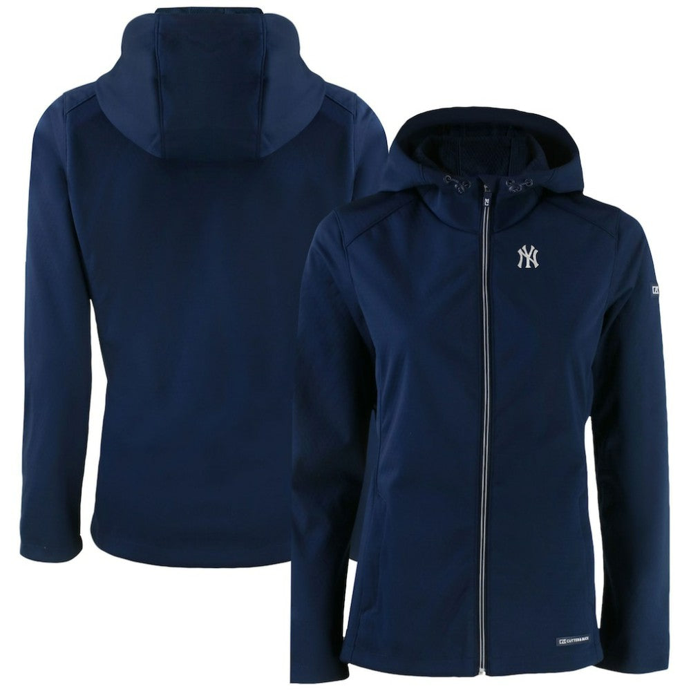 New York Yankees Cutter & Buck Women's Evoke Eco Softshell Recycled Full-Zip Jacket - Navy - MLB on Sale