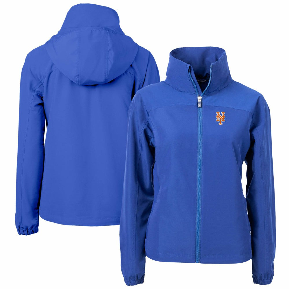 New York Mets Cutter & Buck Women's Charter Eco Recycled Full-Zip Jacket - Blue - MLB on Sale
