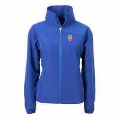 New York Mets Cutter & Buck Women's Charter Eco Recycled Full-Zip Jacket - Blue - MLB on Sale