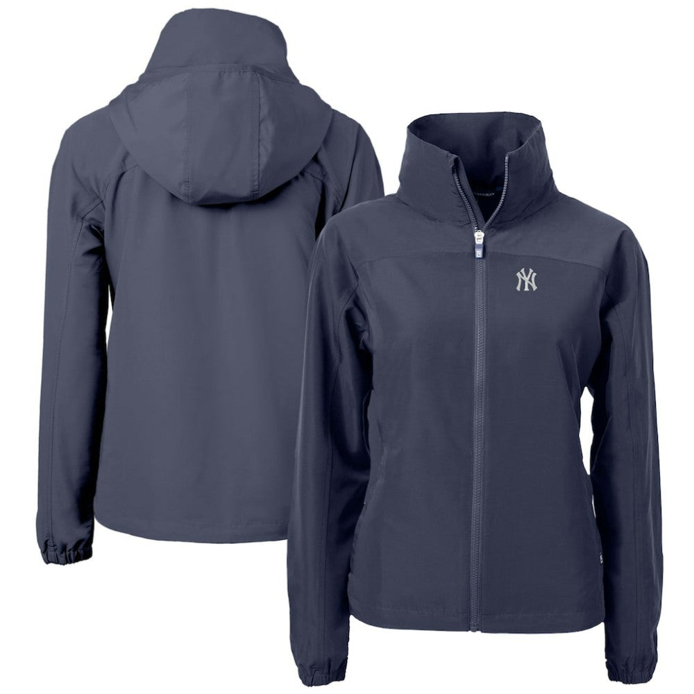 New York Yankees Cutter & Buck Women's Charter Eco Recycled Full-Zip Jacket - Navy - MLB Lifestyle