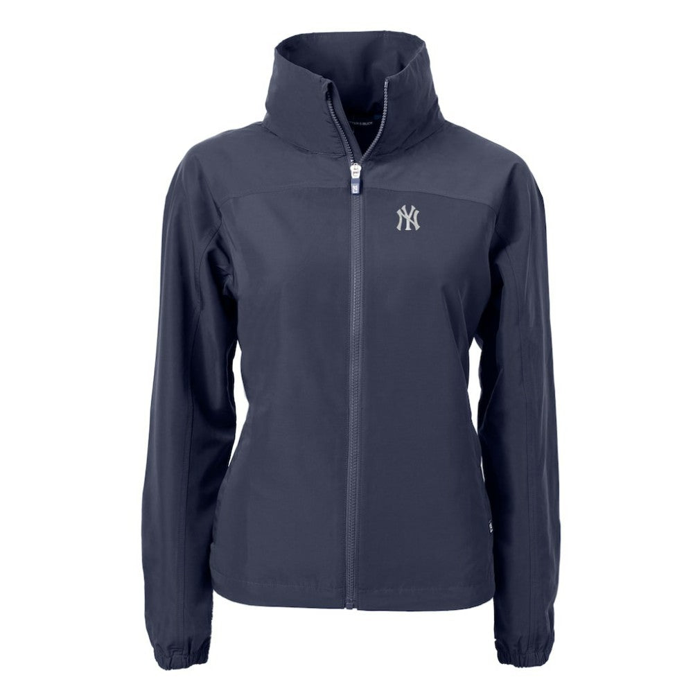 New York Yankees Cutter & Buck Women's Charter Eco Recycled Full-Zip Jacket - Navy - MLB Lifestyle