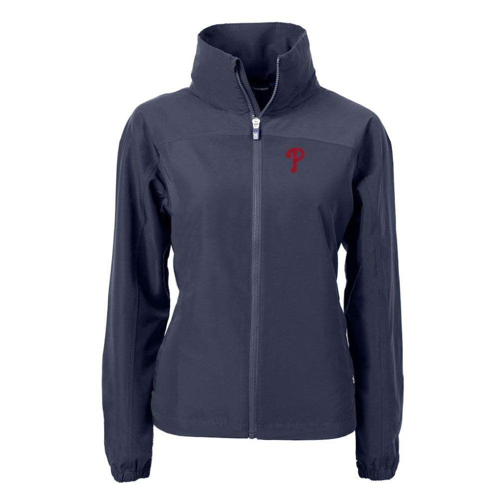 Philadelphia Phillies Cutter & Buck Women's Charter Eco Recycled Full-Zip Jacket - Navy - MLB Sale