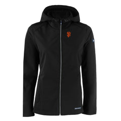 San Francisco Giants Cutter & Buck Women's Evoke Eco Softshell Recycled Full-Zip Jacket - Black - MLB on Sale
