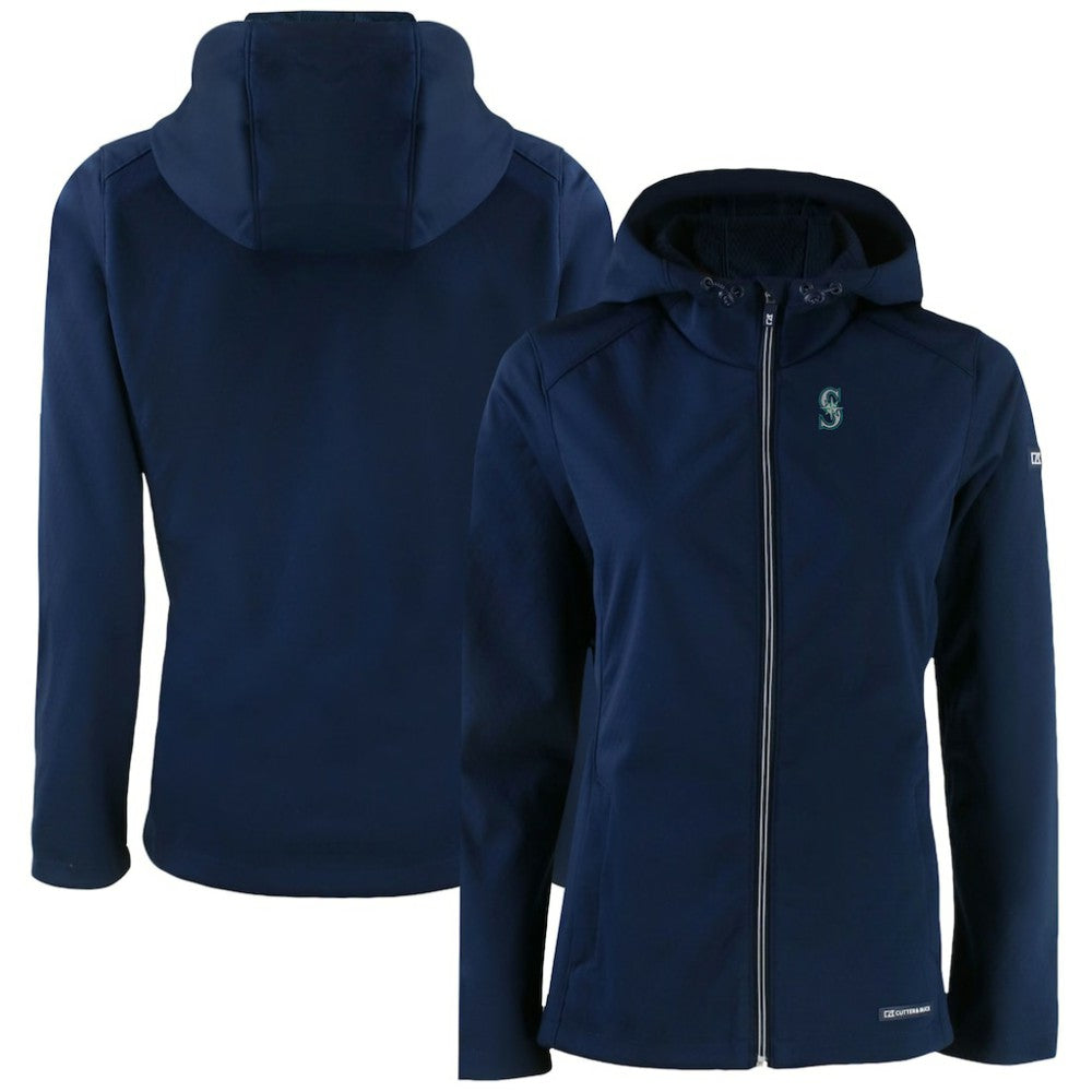 Seattle Mariners Cutter & Buck Women's Evoke Eco Softshell Recycled Full-Zip Jacket - Navy - MLB Online