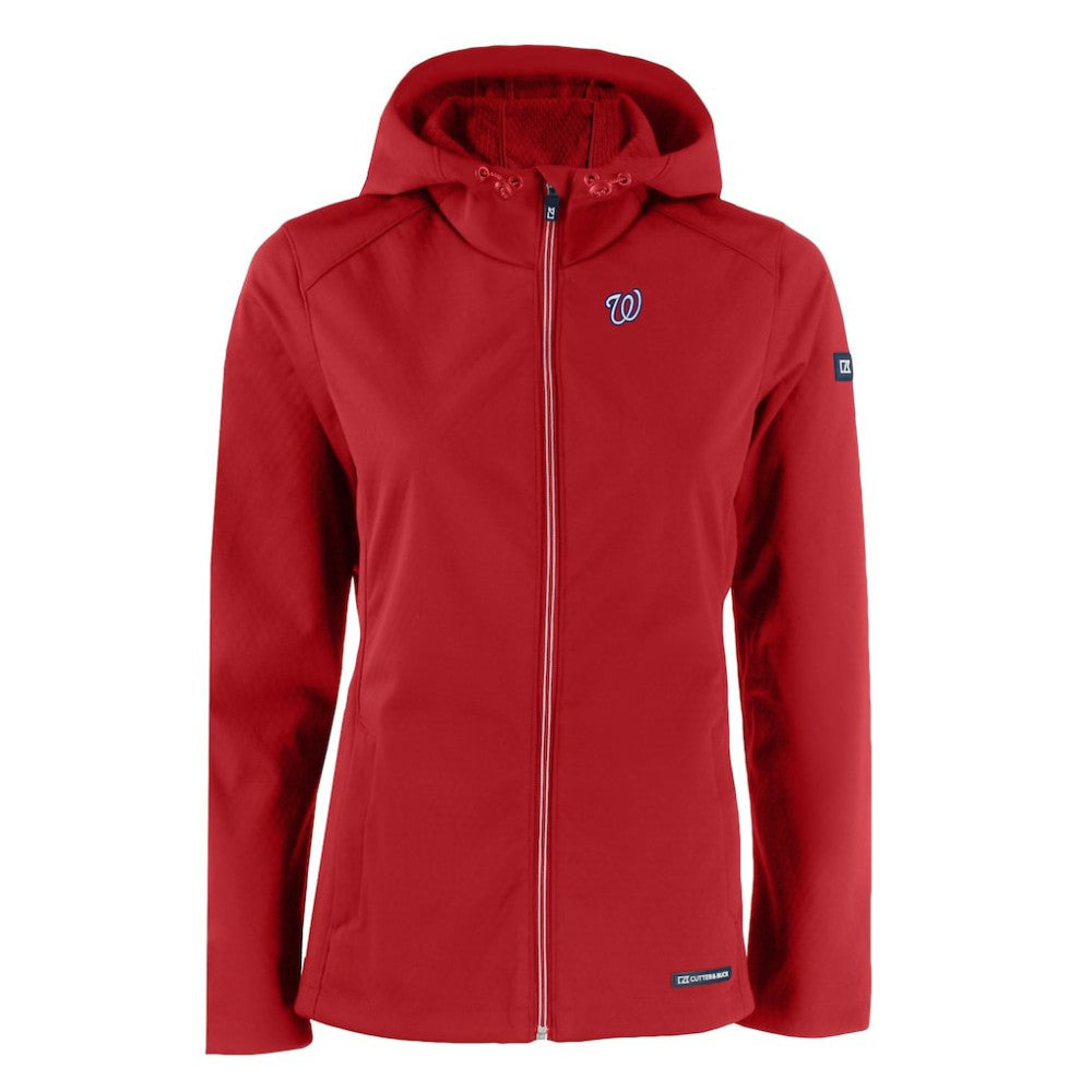 Washington Nationals Cutter & Buck Women's Evoke Eco Softshell Recycled Full-Zip Jacket - Red - MLB Sale