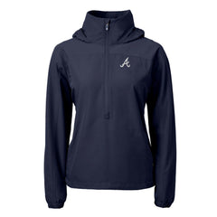 Atlanta Braves Cutter & Buck Women's Charter Eco Recycled Half-Zip Anorak Jacket - Navy - MLB Online