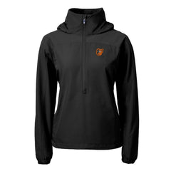 Baltimore Orioles Cutter & Buck Women's Charter Eco Recycled Half-Zip Anorak Jacket - Black - MLB Lifestyle